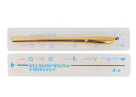 स्थायी मेकअप के लिए गोल्डन डिस्पोजेबल माइक्रोब्लडिंग पेन