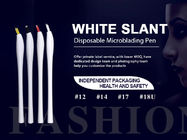 सफेद तिरछा डिस्पोजेबल माइक्रोब्लैडिंग पेन लोगो अनुकूलित